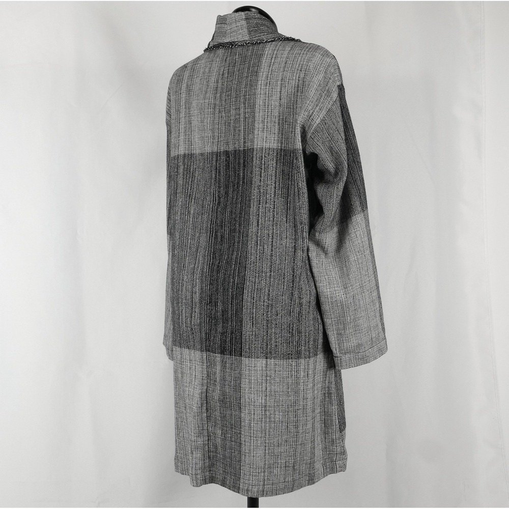 Eileen Fisher Organic Cotton Hazy Blocks Shawl Duster Cardigan Women's S / M - Picture 2 of 9